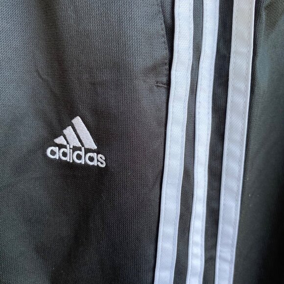 Adidas Climalite  Men Track Pant Sz XL 3 Stripe Black White Ankle Zip Mesh Lined - Picture 13 of 16